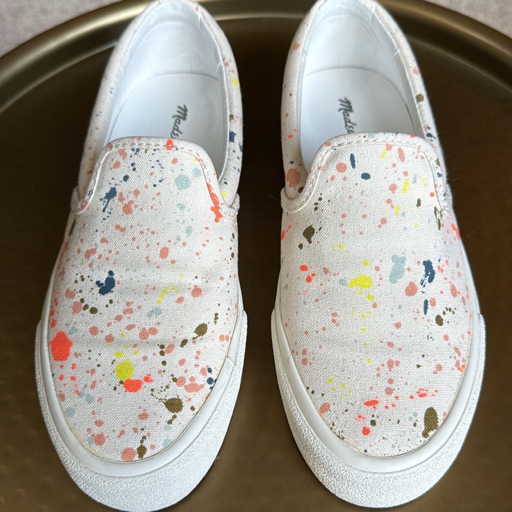 Madewell Sidewalk Slip-On Sneakers in Paint Spattered Recycled Canvas - Picture 5 of 15